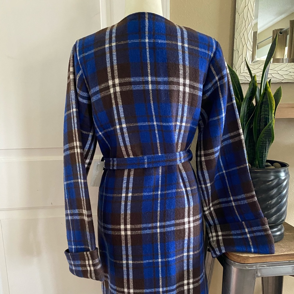 NWT!- plaid wool blend wrap coat Nordstrom - Picture 4 of 12